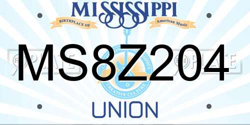 MS8Z204 Mississippi License Plate