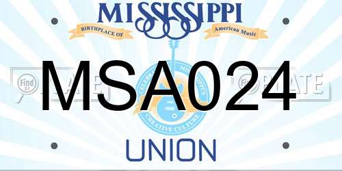 MSA024 Mississippi License Plate