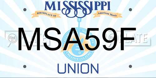 MSA59F Mississippi License Plate