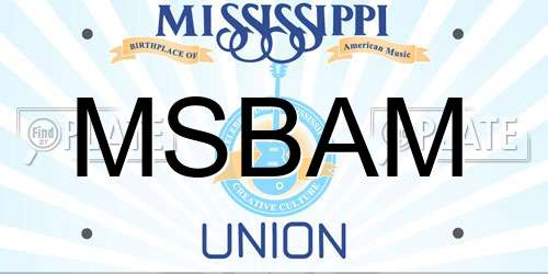 MSBAM Mississippi License Plate