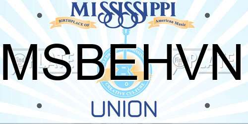 MSBEHVN Mississippi License Plate
