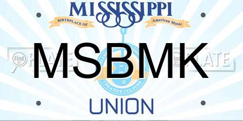 MSBMK Mississippi License Plate