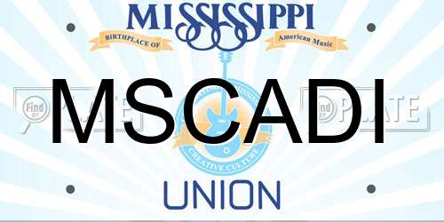 MSCADI Mississippi License Plate