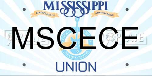 MSCECE Mississippi License Plate