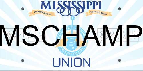 MSCHAMP Mississippi License Plate