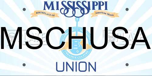 MSCHUSA Mississippi License Plate