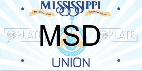MSD Mississippi License Plate