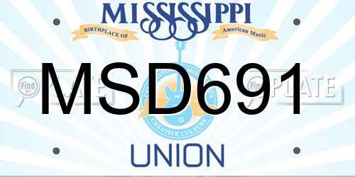 MSD691 Mississippi License Plate