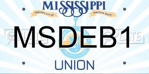 MSDEB1 Mississippi License Plate