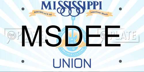 MSDEE Mississippi License Plate