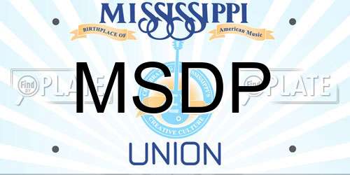 MSDP Mississippi License Plate