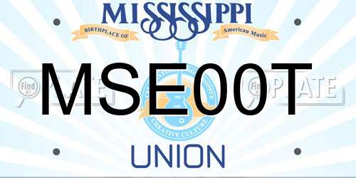 MSE00T Mississippi License Plate