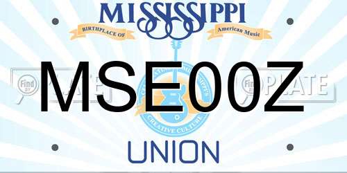 MSE00Z Mississippi License Plate
