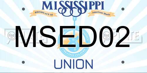 MSED02 Mississippi License Plate