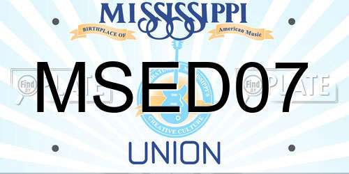 MSED07 Mississippi License Plate