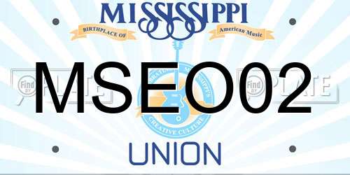MSEO02 Mississippi License Plate