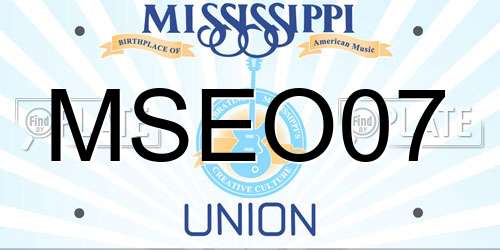 MSEO07 Mississippi License Plate