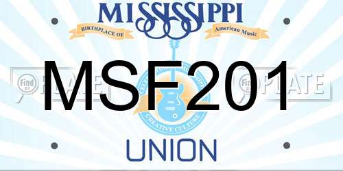 MSF201 Mississippi License Plate