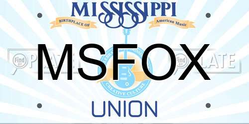 MSFOX Mississippi License Plate
