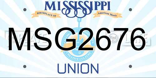 MSG2676 Mississippi License Plate