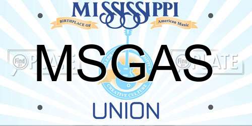 MSGAS Mississippi License Plate