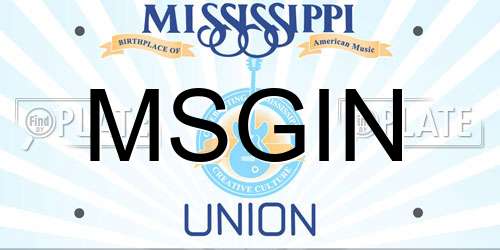 MSGIN Mississippi License Plate