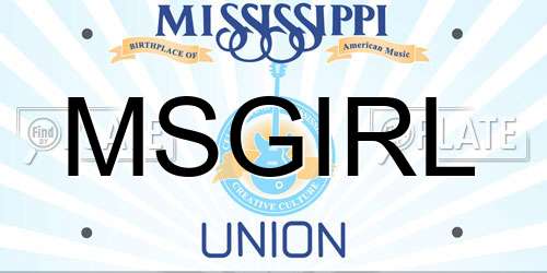 MSGIRL Mississippi License Plate