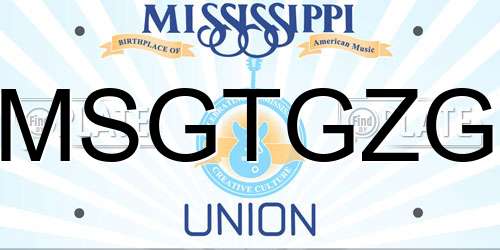 MSGTGZG Mississippi License Plate