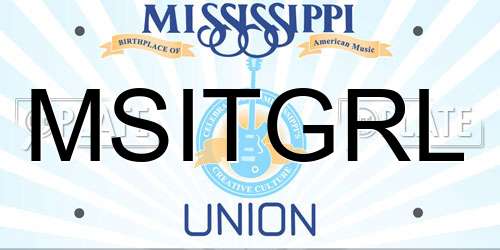 MSITGRL Mississippi License Plate