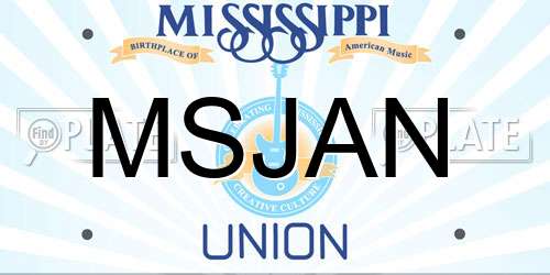 MSJAN Mississippi License Plate