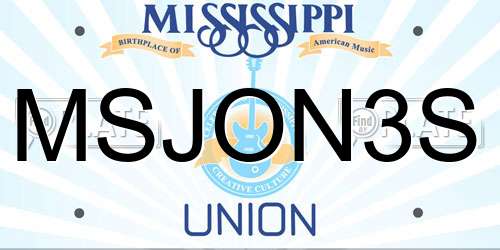 MSJON3S Mississippi License Plate