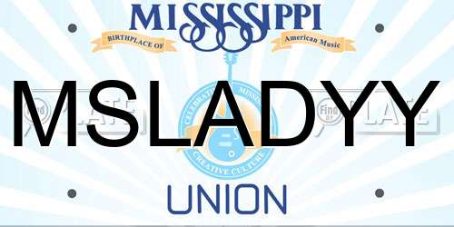 MSLADYY Mississippi License Plate