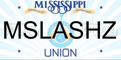 MSLASHZ Mississippi License Plate