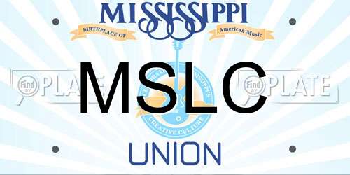 MSLC Mississippi License Plate