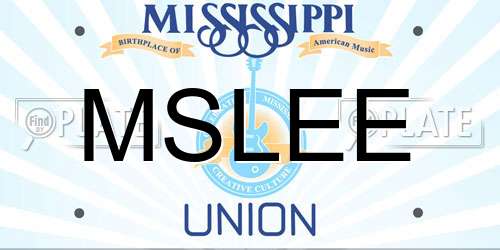 MSLEE Mississippi License Plate