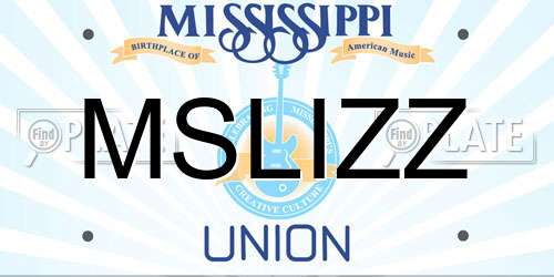 MSLIZZ Mississippi License Plate