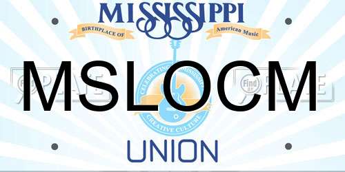 MSLOCM Mississippi License Plate
