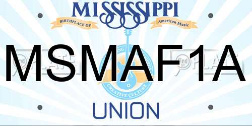 MSMAF1A Mississippi License Plate