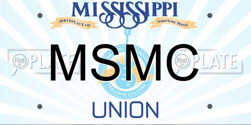 MSMC Mississippi License Plate