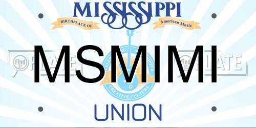 MSMIMI Mississippi License Plate