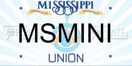 MSMINI Mississippi License Plate