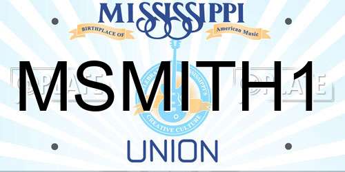 MSMITH1 Mississippi License Plate
