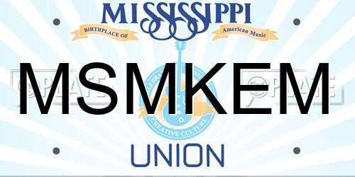 MSMKEM Mississippi License Plate