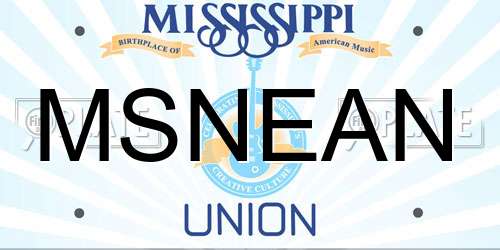 MSNEAN Mississippi License Plate