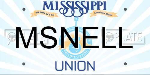 MSNELL Mississippi License Plate