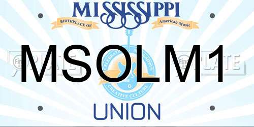 MSOLM1 Mississippi License Plate
