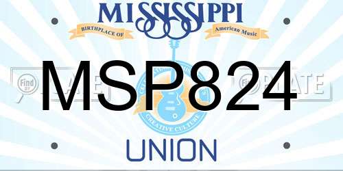 MSP824 Mississippi License Plate