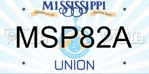 MSP82A Mississippi License Plate
