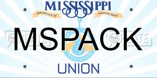 MSPACK Mississippi License Plate