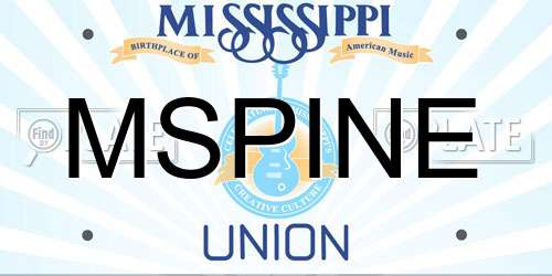MSPINE Mississippi License Plate
